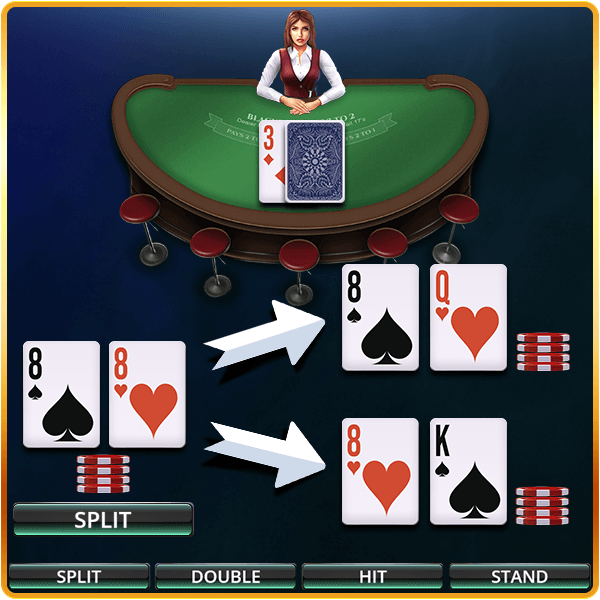 blackjack split of eights